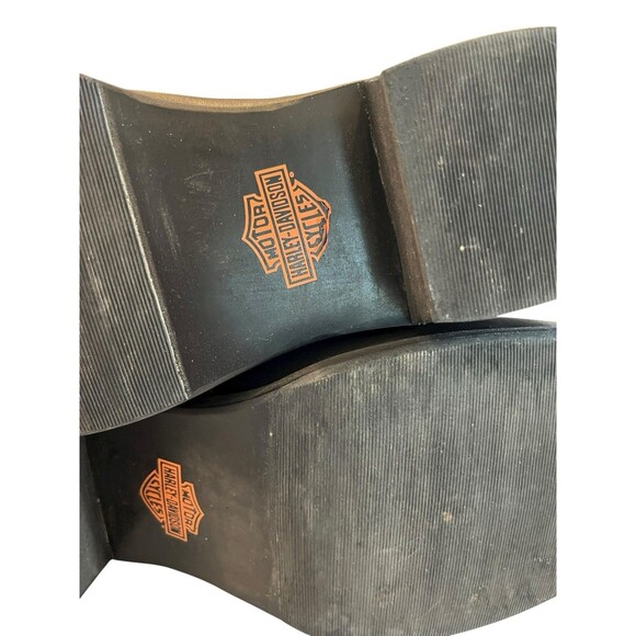 Harley Davidson Boots Leather Cowboy Western Mens Sz 9 WIDE  Black - Picture 9 of 14